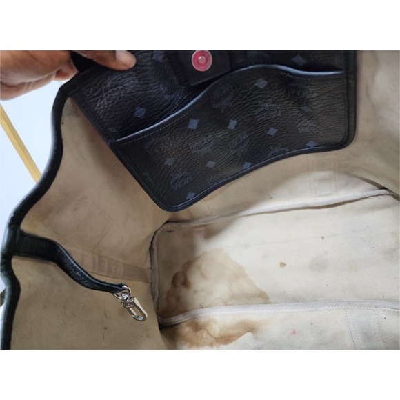 Authentic MCM Visestos Shopping Tote Bag Black/Grey - Picture 5 of 14